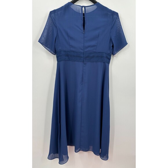 JJ's House Mother of the Bride Dress XL Scoop Short Sleeve A-Line Chiffon Blue - Picture 4 of 11